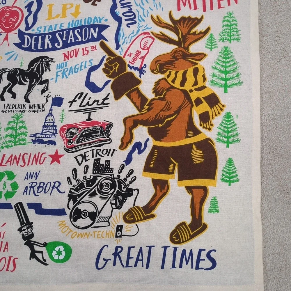 Primitives By Kathy LOL Michigan MI 28 X 28 Tea Towel Kitchen Wall Hanging‎